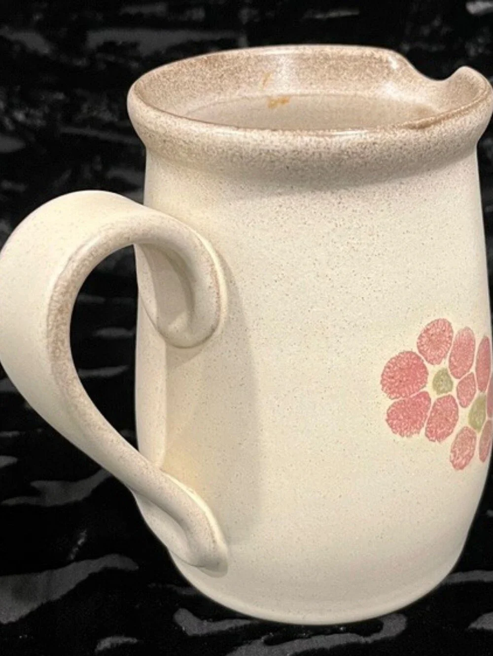 Vintage Denby Gypsy Stoneware England 1/2 Pint Creamer Pink/Cream Floral 1970s